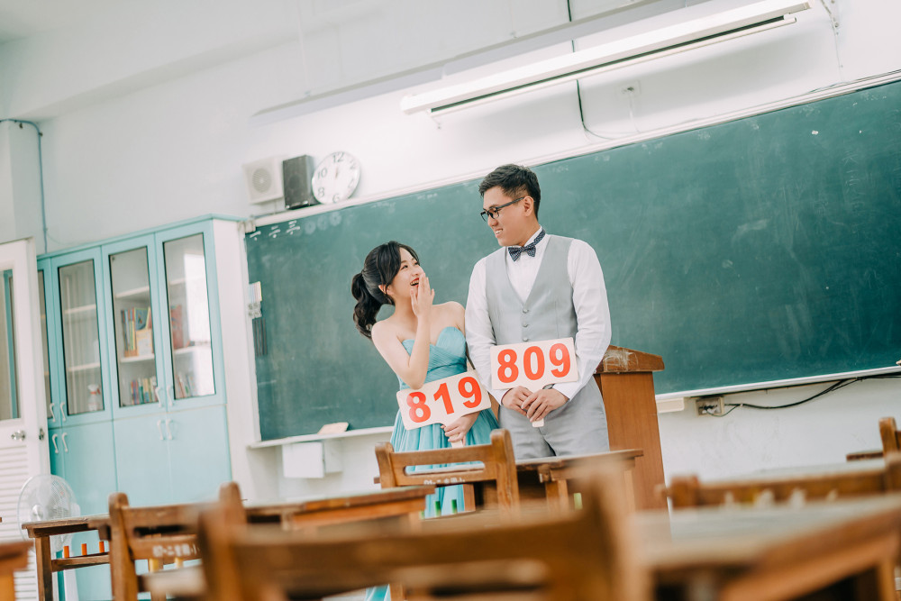 國小婚紗照、林口體育大學、自然輕透妝感、Ariesy品牌婚紗、自助婚紗、Nica