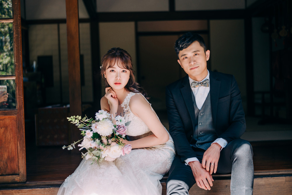 北投文物館、黑森林、自然輕透妝感、Ariesy品牌婚紗、自助婚紗、Nica、復古白紗造型