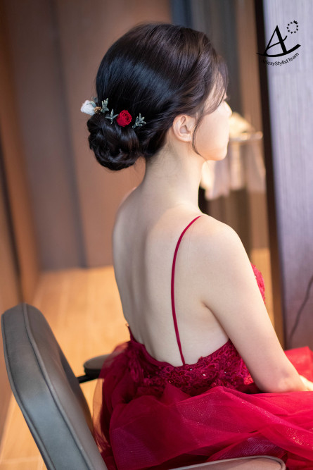 新秘 黑髮新娘珍珠編髮造型/韓系白開水自然妝感~寧 新娘秘書,新秘,台北新秘,黑髮新娘造型,韓系白開水新娘妝感,花藝造型