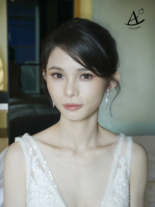 混血感妝容,高馬尾婚紗造型,多層次蛋糕裙,新秘,新娘秘書,新秘推薦