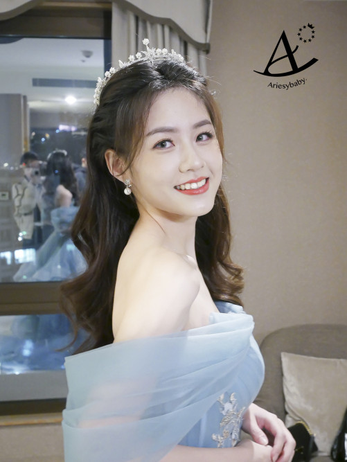 新娘盤髮造型,甜美公主造型,韓式時尚低馬尾,鮮花新秘,新娘秘書,新秘推薦