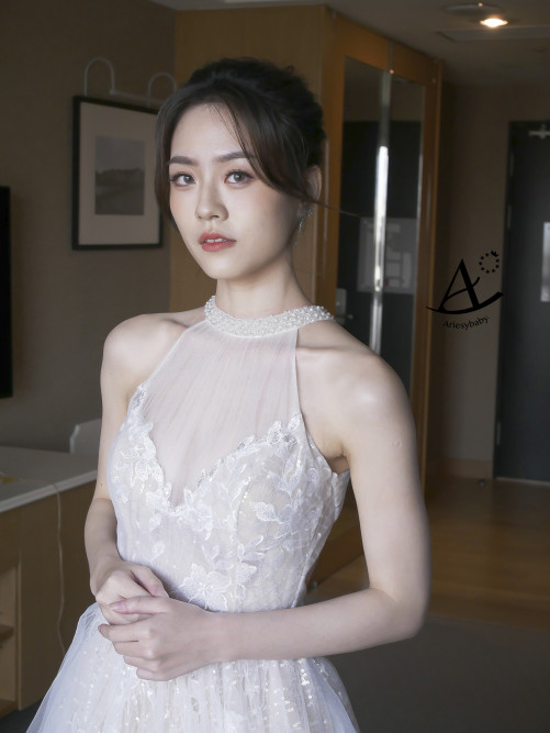 新娘盤髮造型,甜美公主造型,韓式時尚低馬尾,鮮花新秘,新娘秘書,新秘推薦
