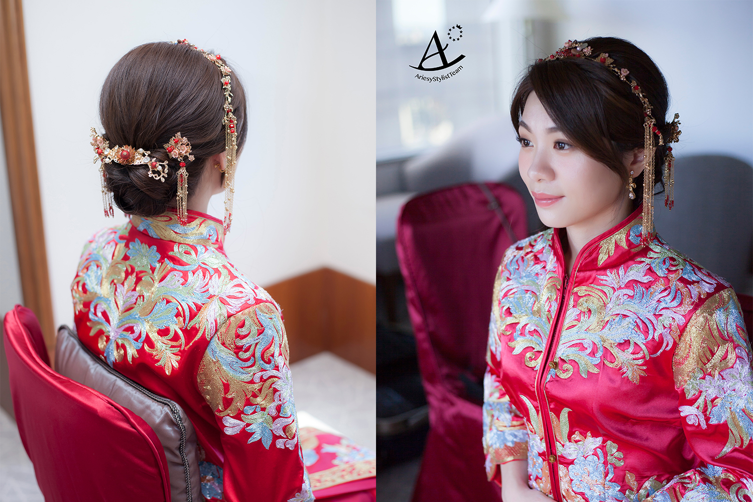 新娘秘書,秀禾服,台北新祕,中式新娘造型,文定造型,新娘髮型,自然清透妝感