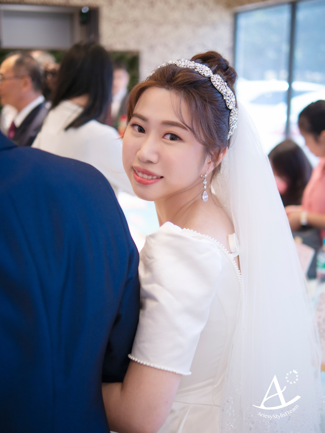 自然輕透妝感,永生花造型,編髮造型,蓬鬆盤髮,韓系新娘造型,桃園新秘