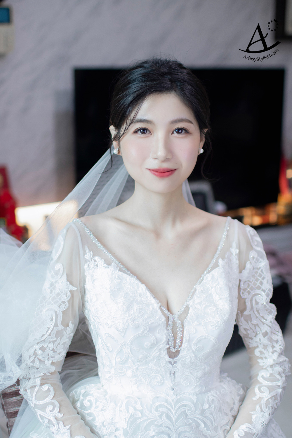 新娘秘書,新秘,台北新秘,清透自然妝感,喜來登新娘造型,黑髮新娘造型