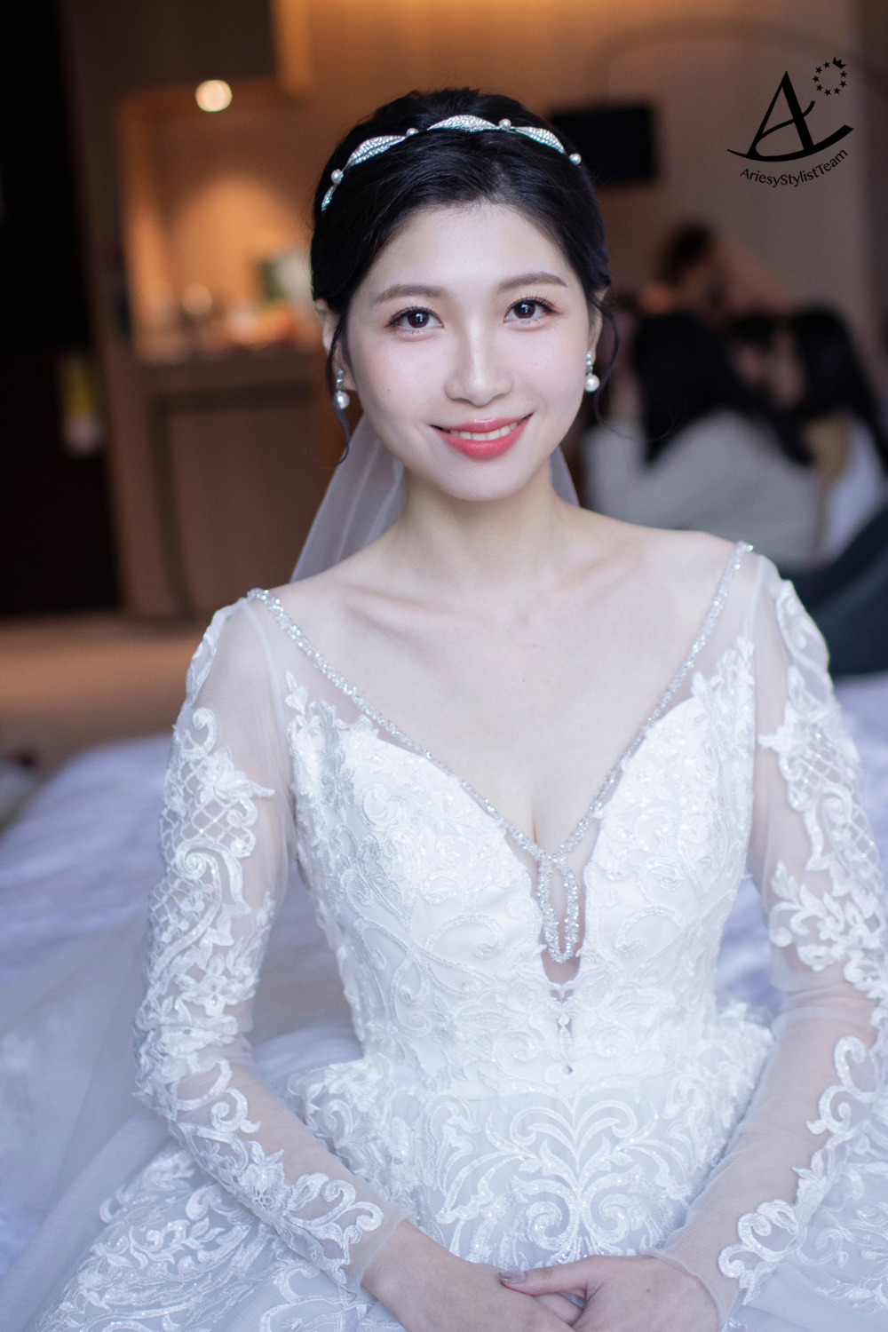 新娘秘書,新秘,台北新秘,清透自然妝感,喜來登新娘造型,黑髮新娘造型