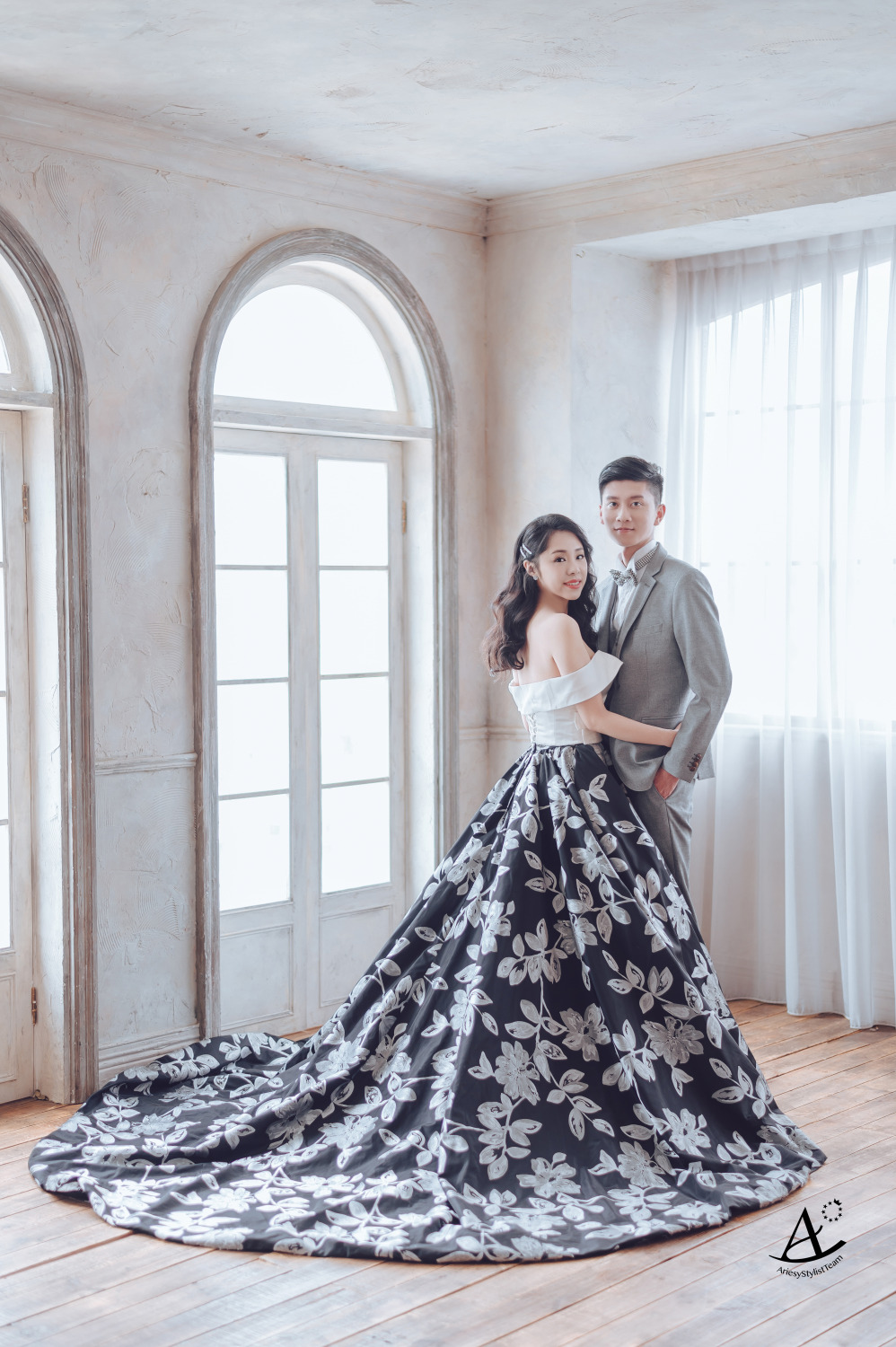 婚紗造型,花布婚紗,婚紗包套,婚攝大嘴,新祕Hanya,新娘造型,韓風,時尚名媛