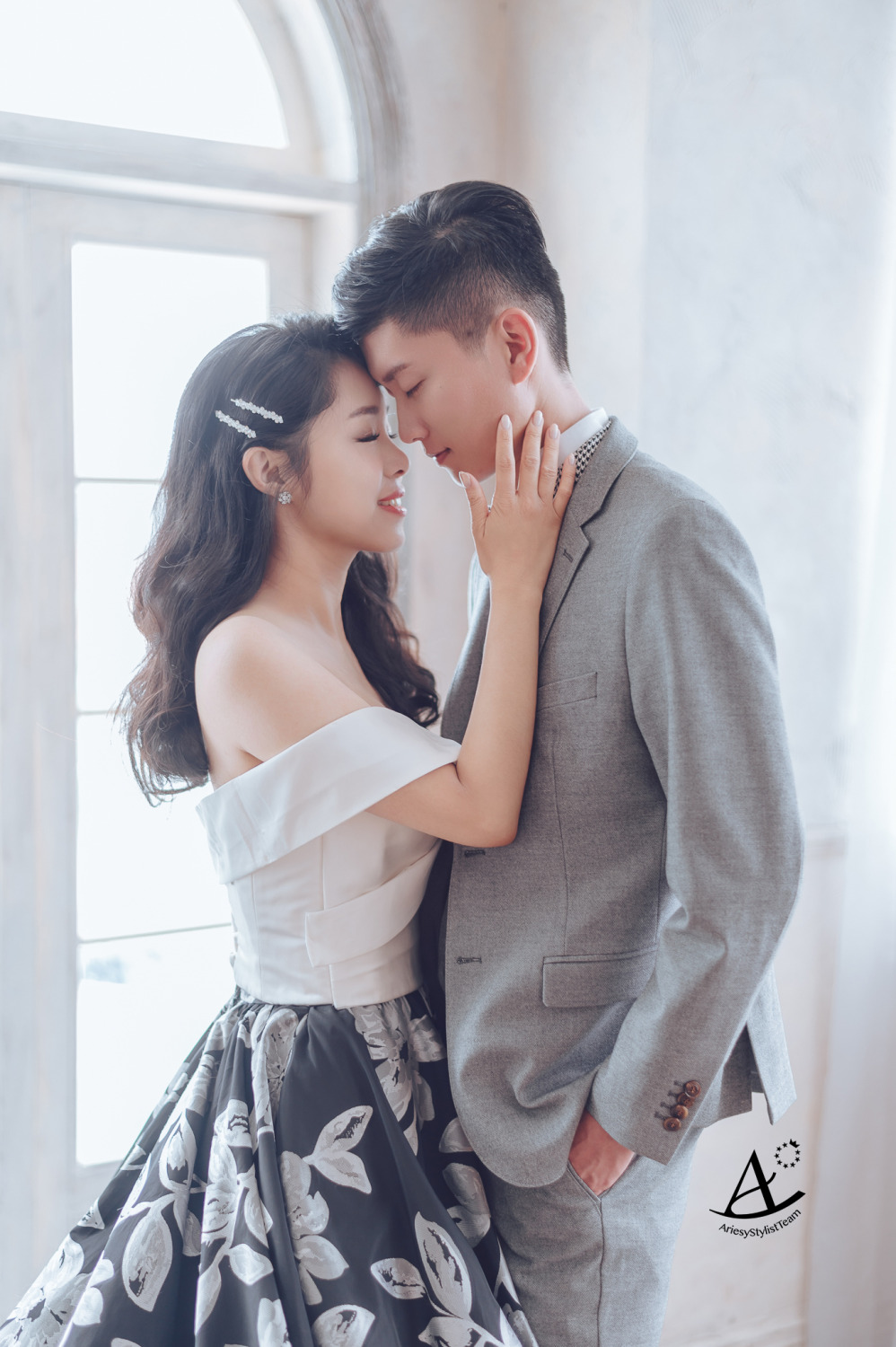 婚紗造型,花布婚紗,婚紗包套,婚攝大嘴,新祕Hanya,新娘造型,韓風,時尚名媛