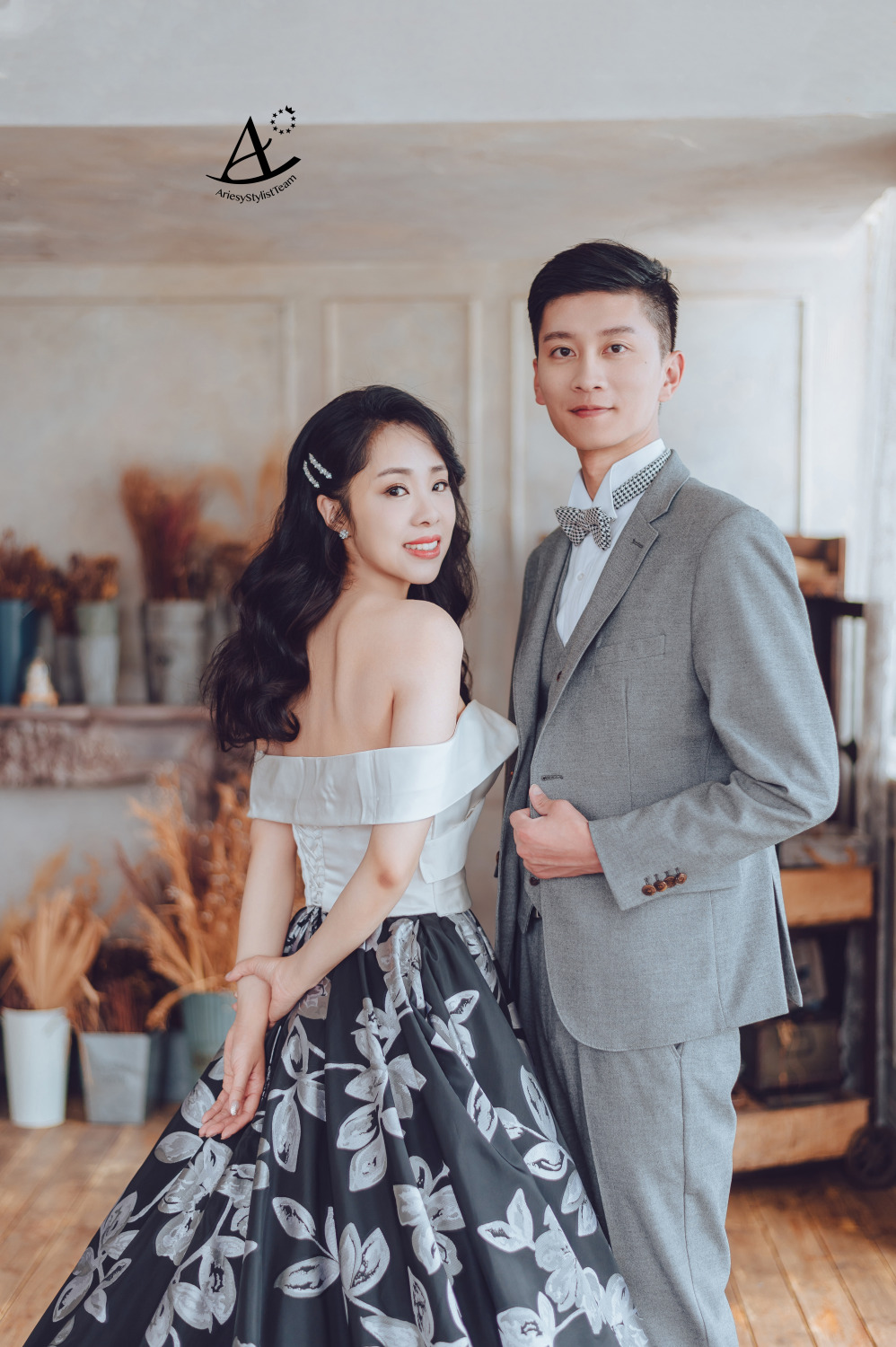 婚紗造型,花布婚紗,婚紗包套,婚攝大嘴,新祕Hanya,新娘造型,韓風,時尚名媛