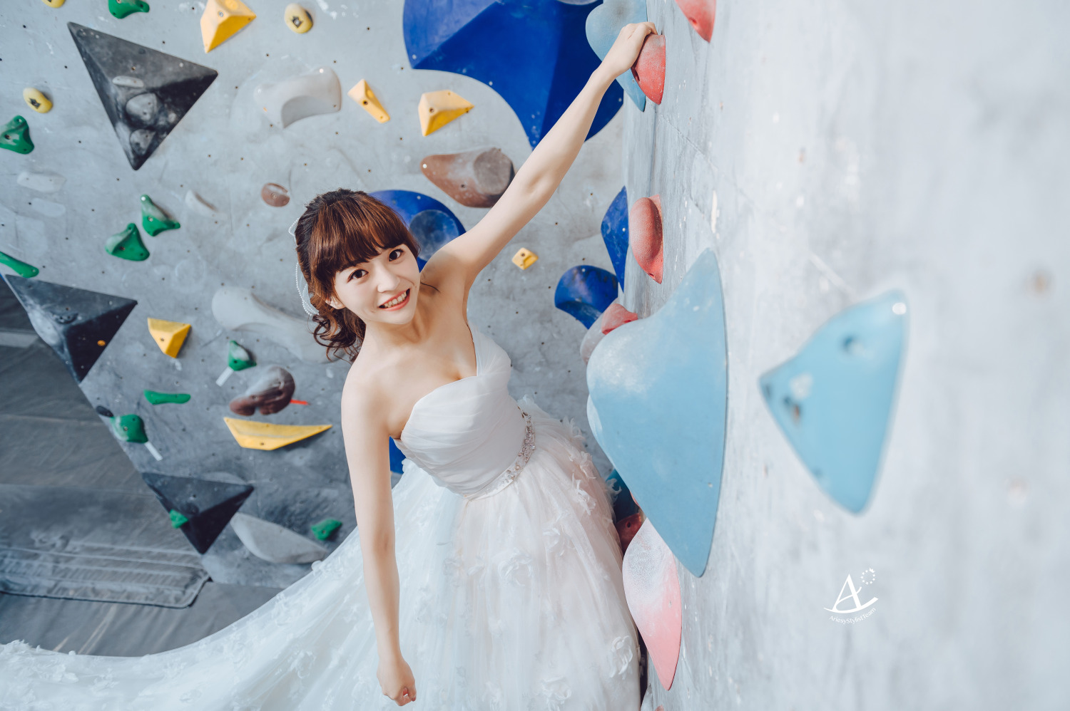 主題婚紗,婚紗造型,白紗,攀岩婚紗,婚攝大嘴,新祕Hanya,新娘造型,馬尾,自助婚紗
