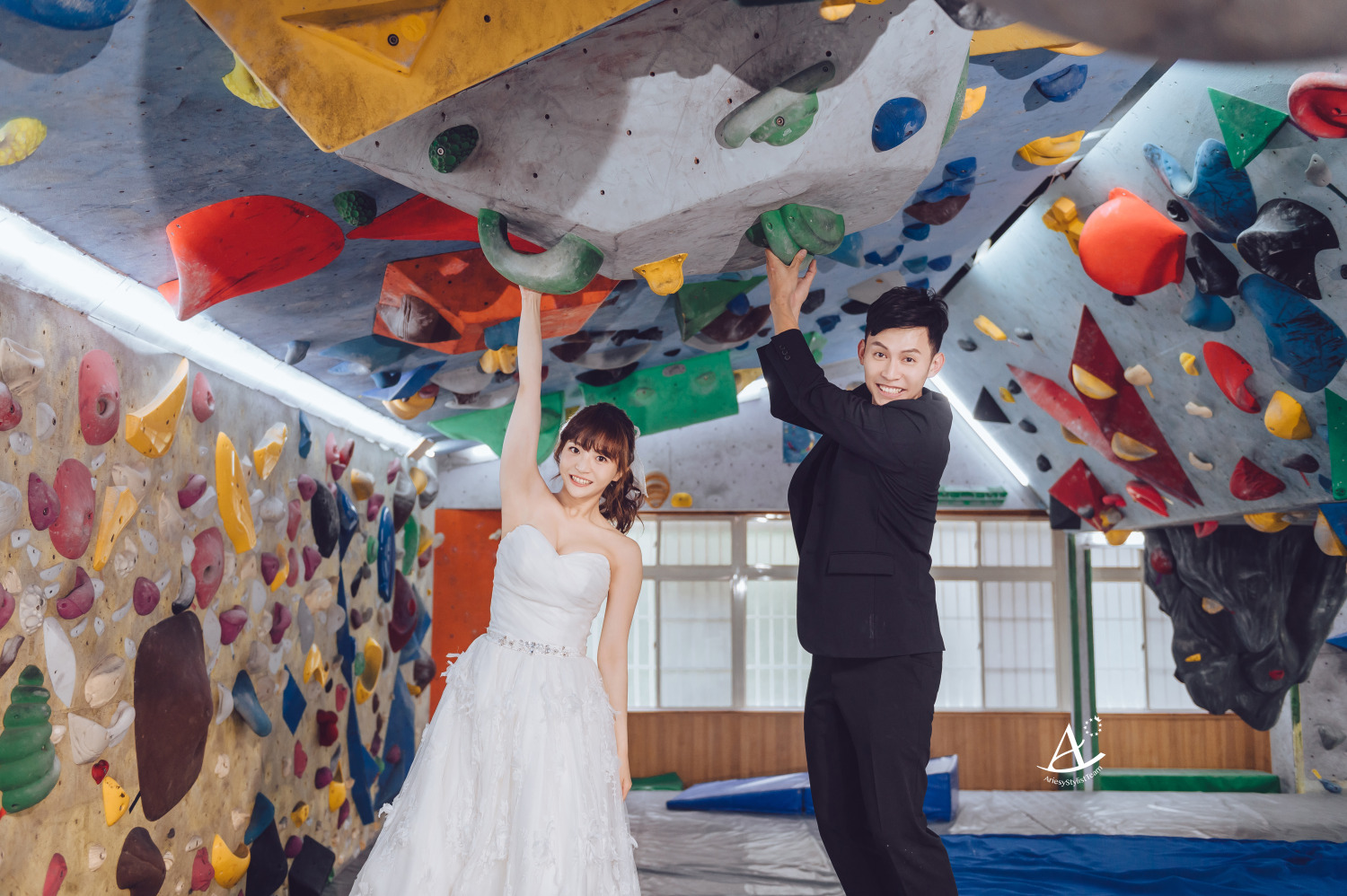 主題婚紗,婚紗造型,白紗,攀岩婚紗,婚攝大嘴,新祕Hanya,新娘造型,馬尾,自助婚紗
