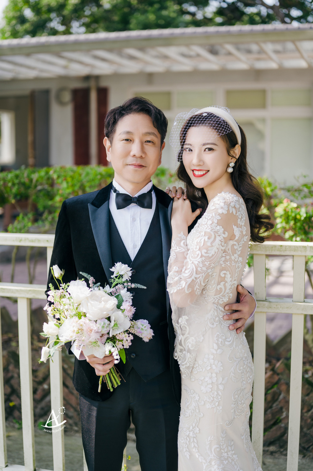 復古網紗造型,新娘造型,婚紗包套,婚攝大嘴,新祕Hanya,白紗,新娘髮型,陽明山美軍宿舍