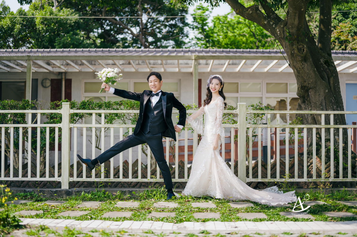 復古網紗造型,新娘造型,婚紗包套,婚攝大嘴,新祕Hanya,白紗,新娘髮型,陽明山美軍宿舍