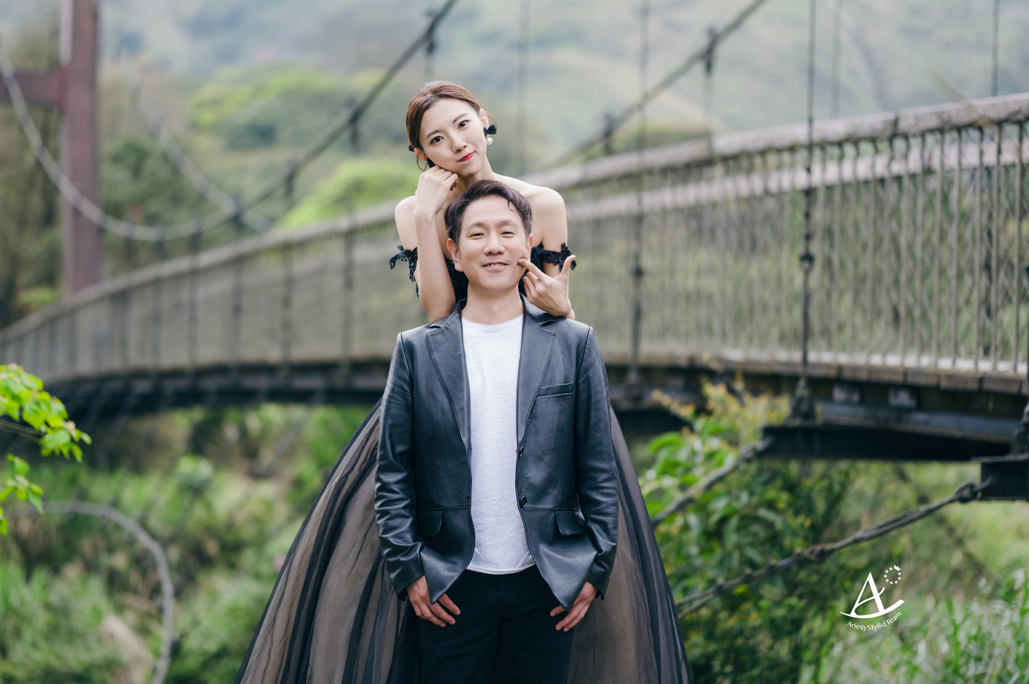 婚紗包套,陽明山婚紗,個性婚紗,緞帶,珍珠飾品,新娘造型,精緻妝容