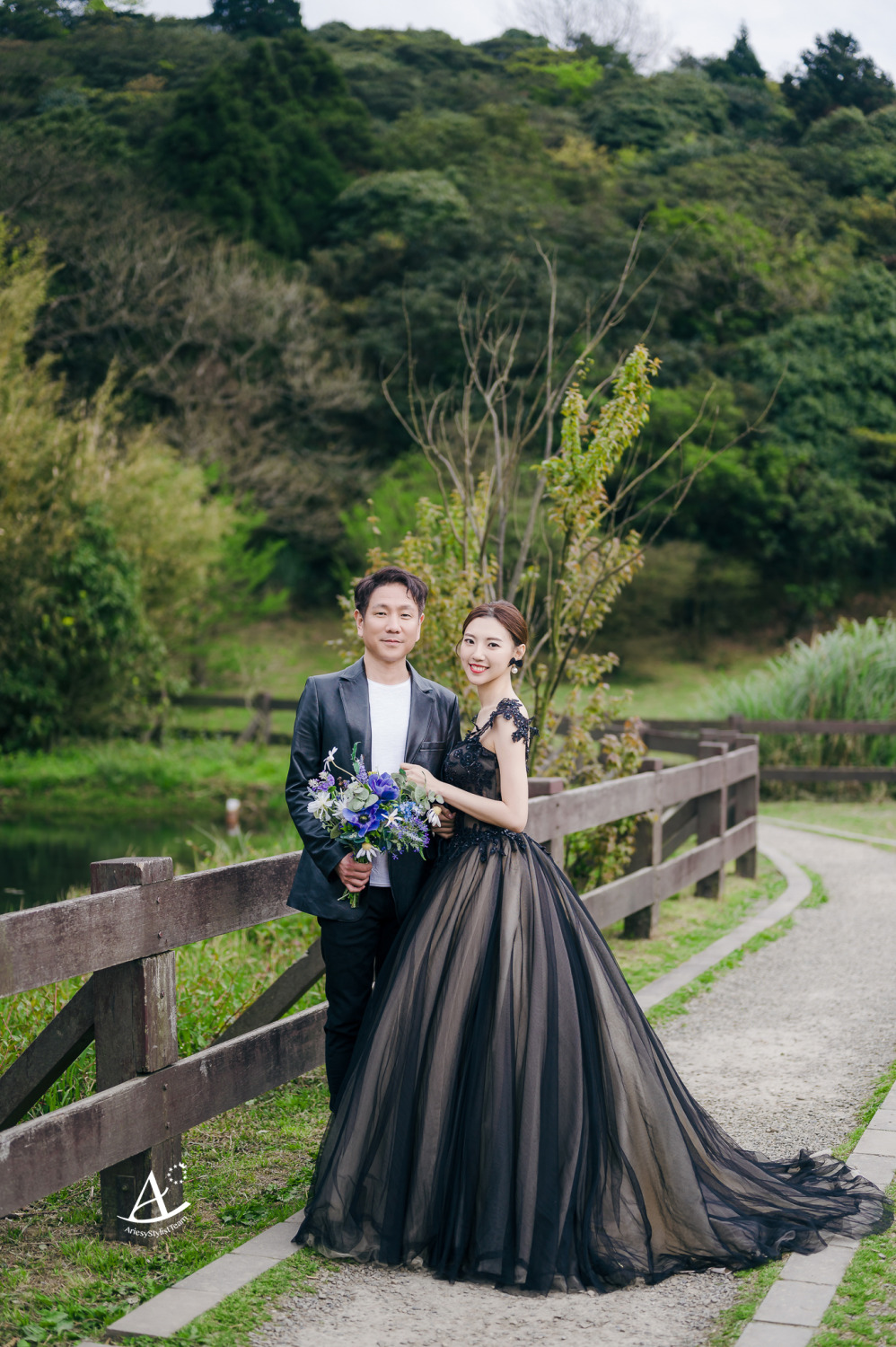 婚紗包套,陽明山婚紗,個性婚紗,緞帶,珍珠飾品,新娘造型,精緻妝容