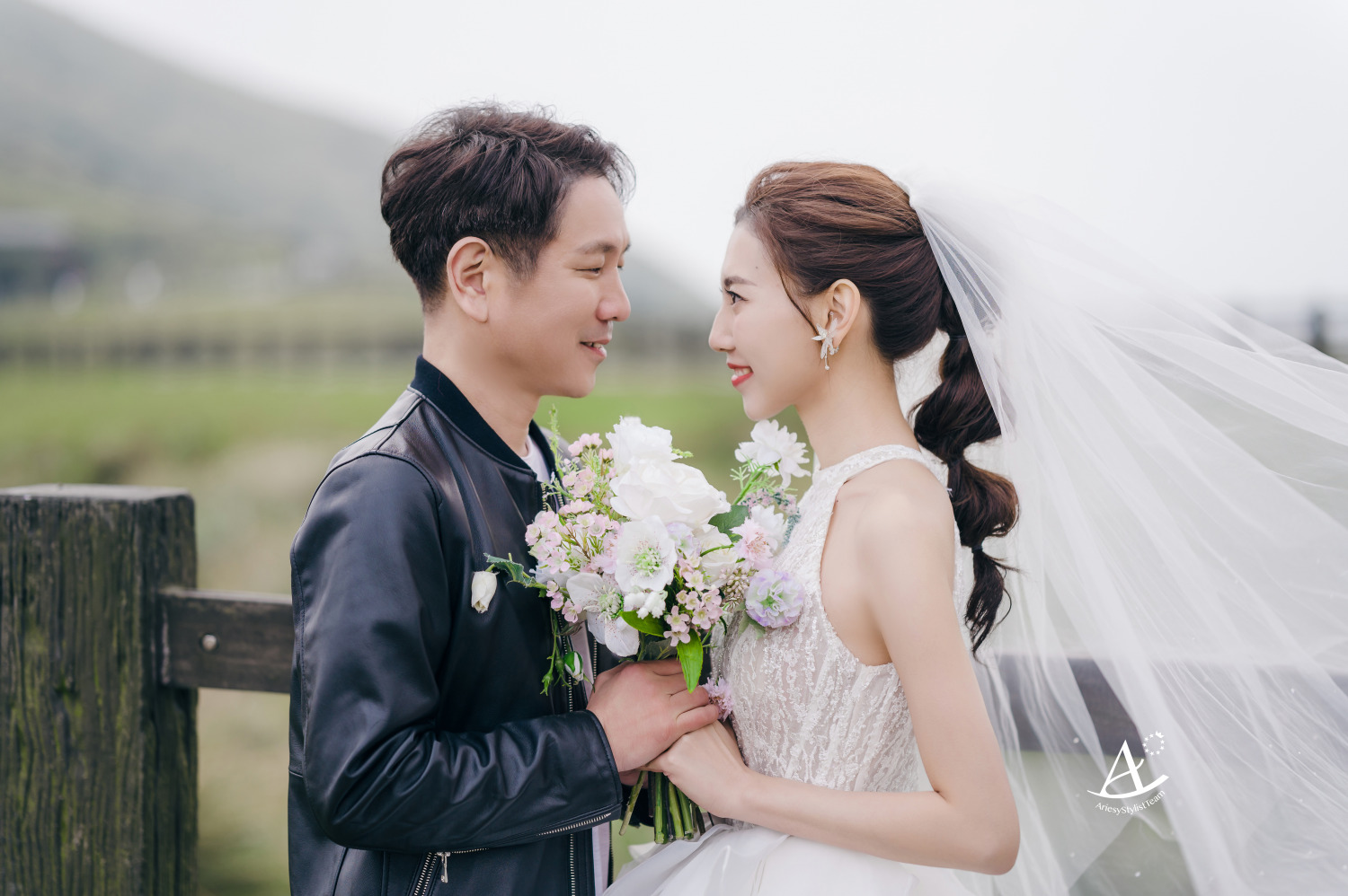 婚紗包套,擎天崗婚紗,白紗婚紗,浪漫俏麗,新娘髮型,新娘造型,俏麗馬尾