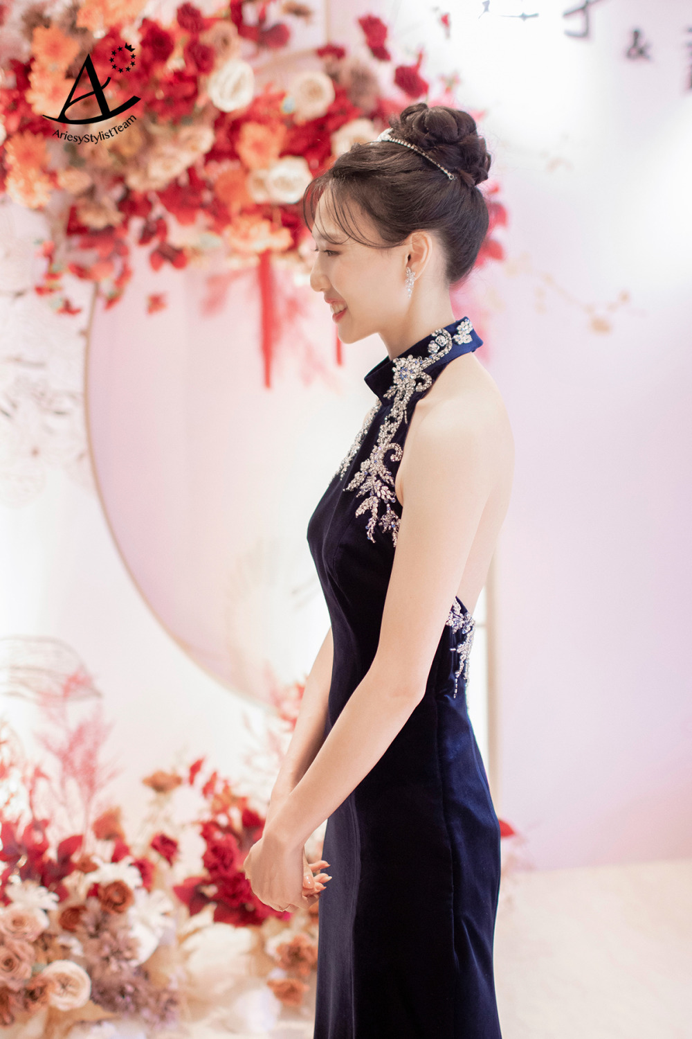 新娘單眼皮妝感,新秘,新娘秘書,新秘推薦,黑髮新娘造型,故宮晶華新娘造型