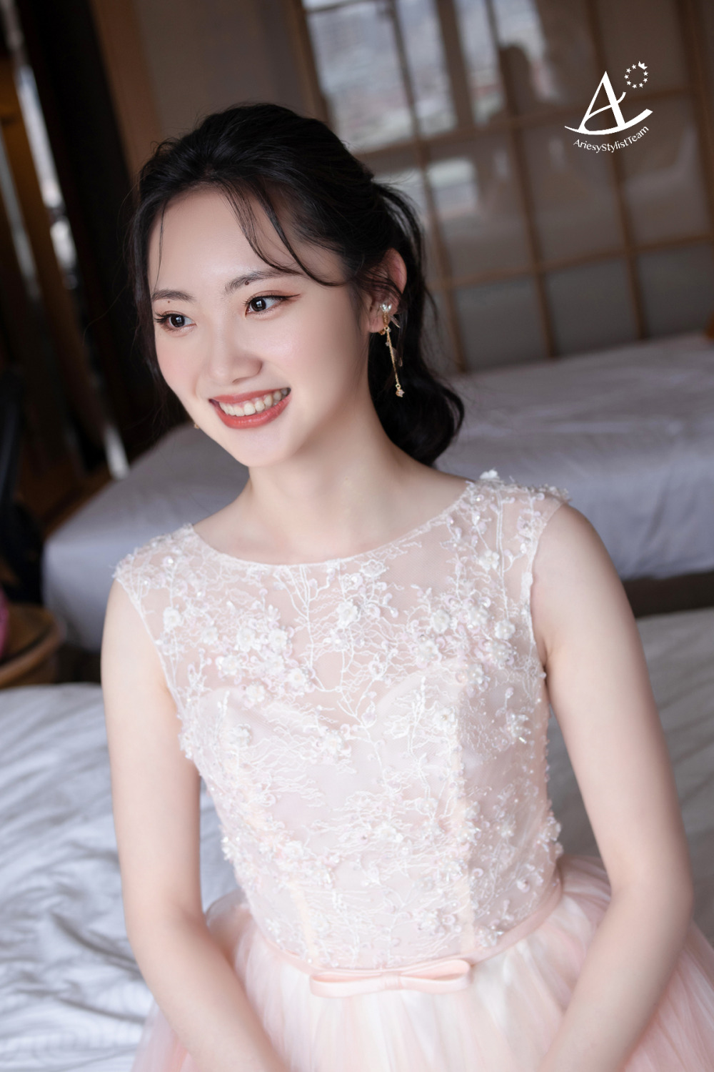 甜美俏麗,高馬尾,台北新秘,敬酒造型,韓系新秘