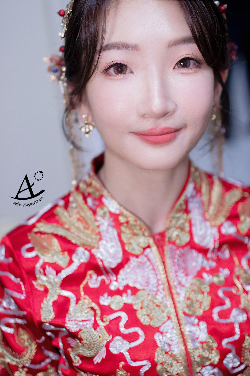單眼皮新娘妝感,新秘推薦,新秘,故宮晶華新娘造型,中式旗袍造型,龍鳳褂新娘造型