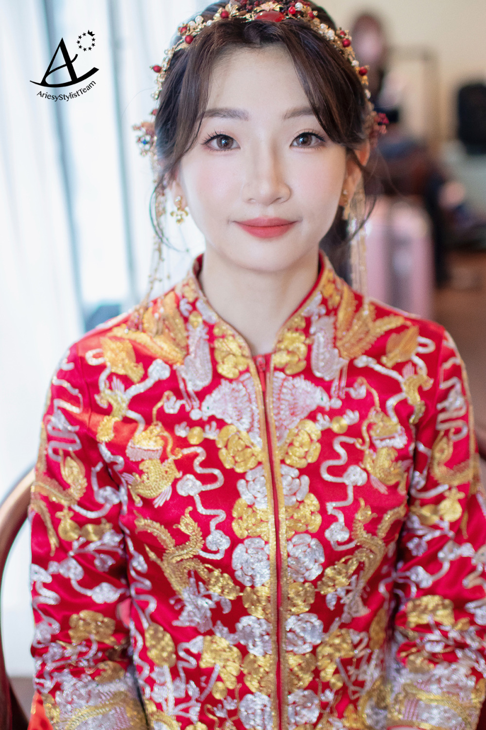 單眼皮新娘妝感,新秘推薦,新秘,故宮晶華新娘造型,中式旗袍造型,龍鳳褂新娘造型