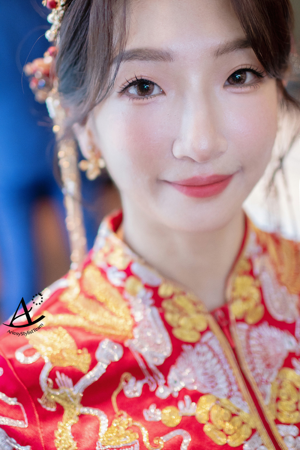 單眼皮新娘妝感,新秘推薦,新秘,故宮晶華新娘造型,中式旗袍造型,龍鳳褂新娘造型