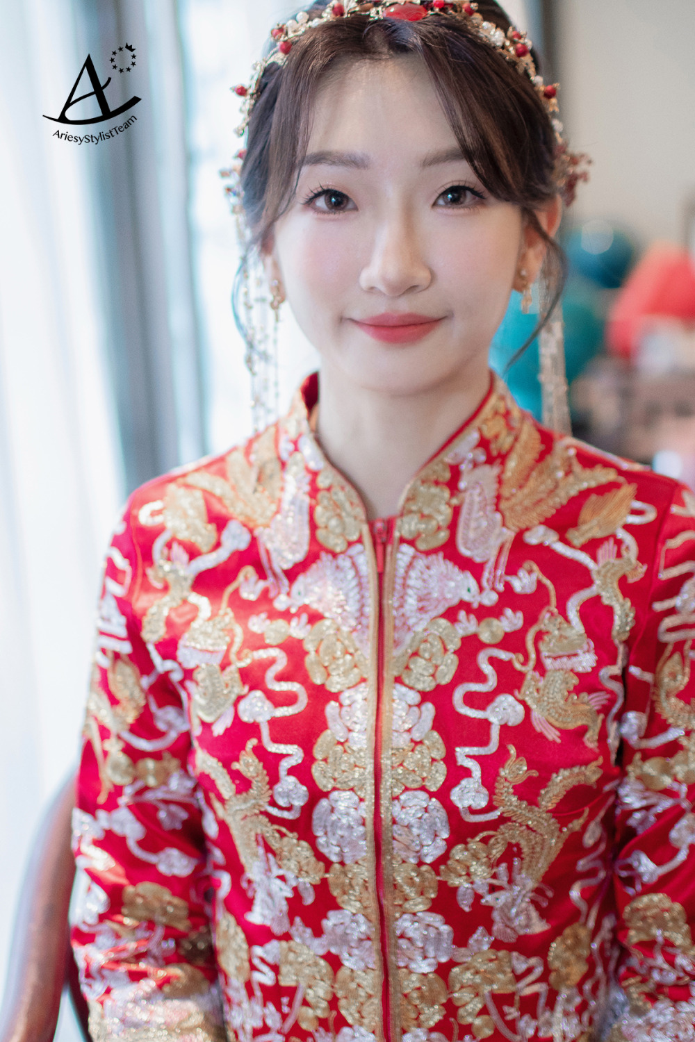 單眼皮新娘妝感,新秘推薦,新秘,故宮晶華新娘造型,中式旗袍造型,龍鳳褂新娘造型