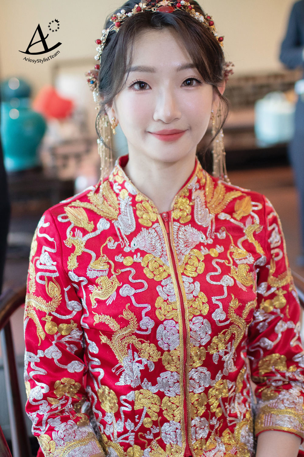 單眼皮新娘妝感,新秘推薦,新秘,故宮晶華新娘造型,中式旗袍造型,龍鳳褂新娘造型