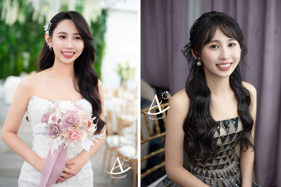 愛瑞思,ariesy,台北新秘,新娘秘書,放髮造型,皇家薇庭,送客造型,蝴蝶結新娘造型,黑髮新娘髮型