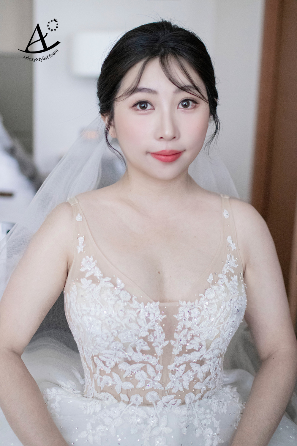 韓系新娘白紗造型,新秘,新娘秘書,新秘推薦,短髮新娘造型,新娘文定花藝造型