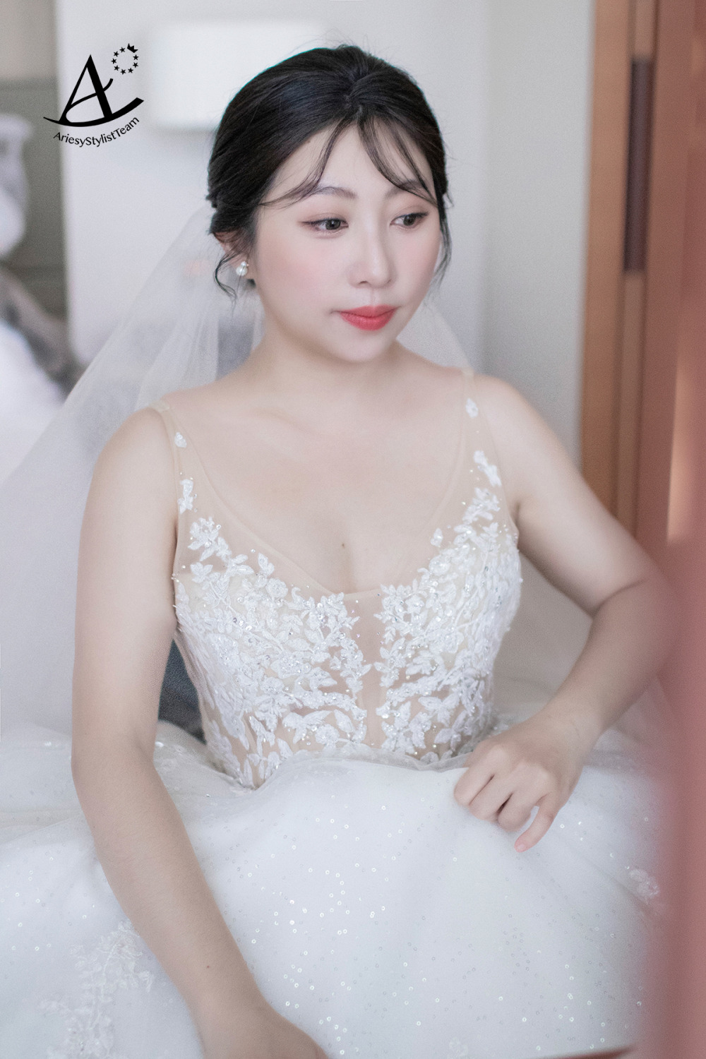 韓系新娘白紗造型,新秘,新娘秘書,新秘推薦,短髮新娘造型,新娘文定花藝造型