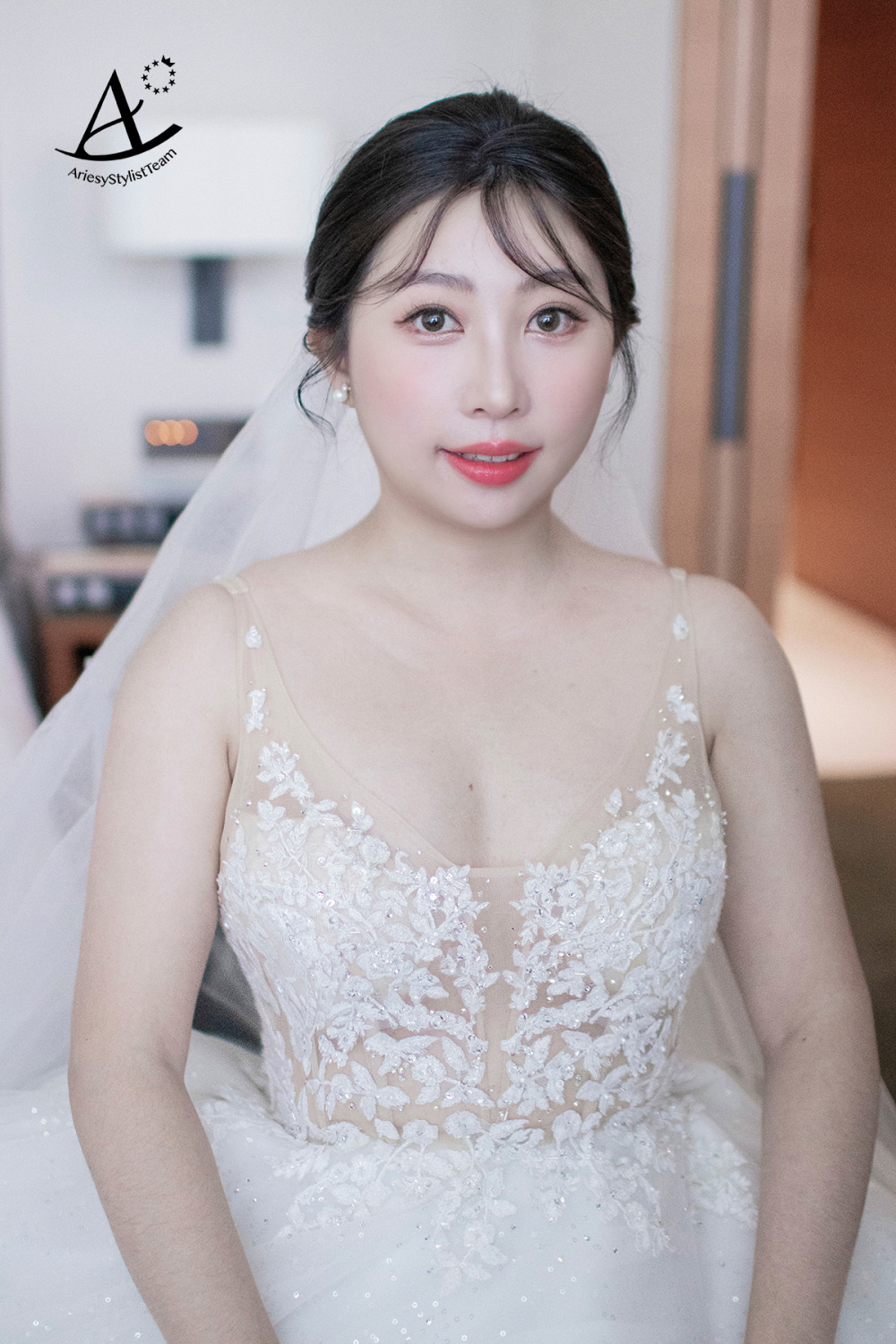 韓系新娘白紗造型,新秘,新娘秘書,新秘推薦,短髮新娘造型,新娘文定花藝造型
