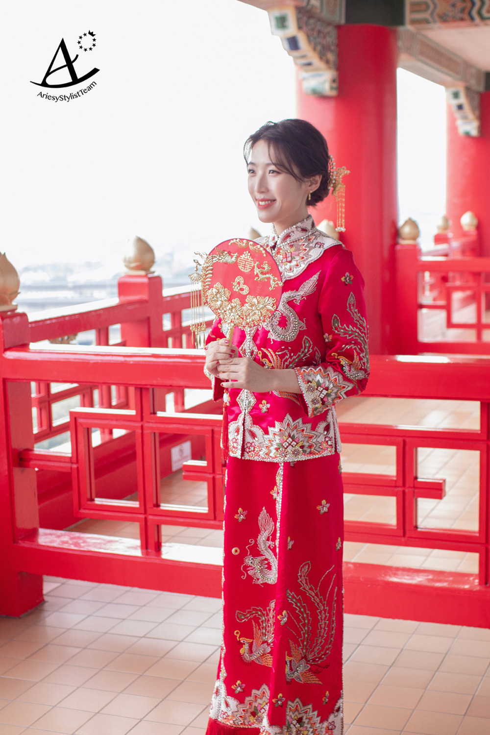 中式龍鳳掛造型,新秘,台北新秘,新秘推薦,圓山飯店新娘造型,指推復古造型,中式旗袍造型