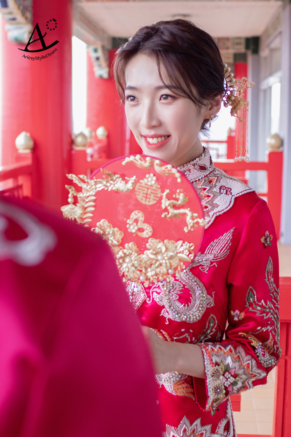 中式龍鳳掛造型,新秘,台北新秘,新秘推薦,圓山飯店新娘造型,指推復古造型,中式旗袍造型