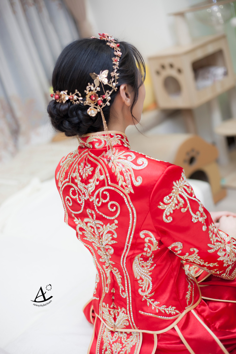 新秘|桃園新秘中式秀禾服&白紗花藝黑髮新娘造型 卉 新娘秘書,新祕推薦,桃園新祕,中式秀禾服,新娘造型,黑髮新娘,文定造型