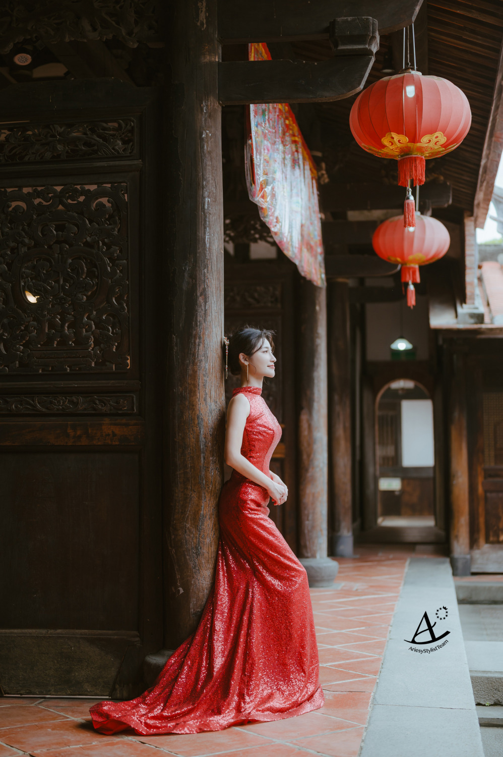 自助婚紗,婚紗造型,中式復古,婚攝大嘴,新祕Hanya,林安泰古厝,黑髮新娘,AriesyWedding