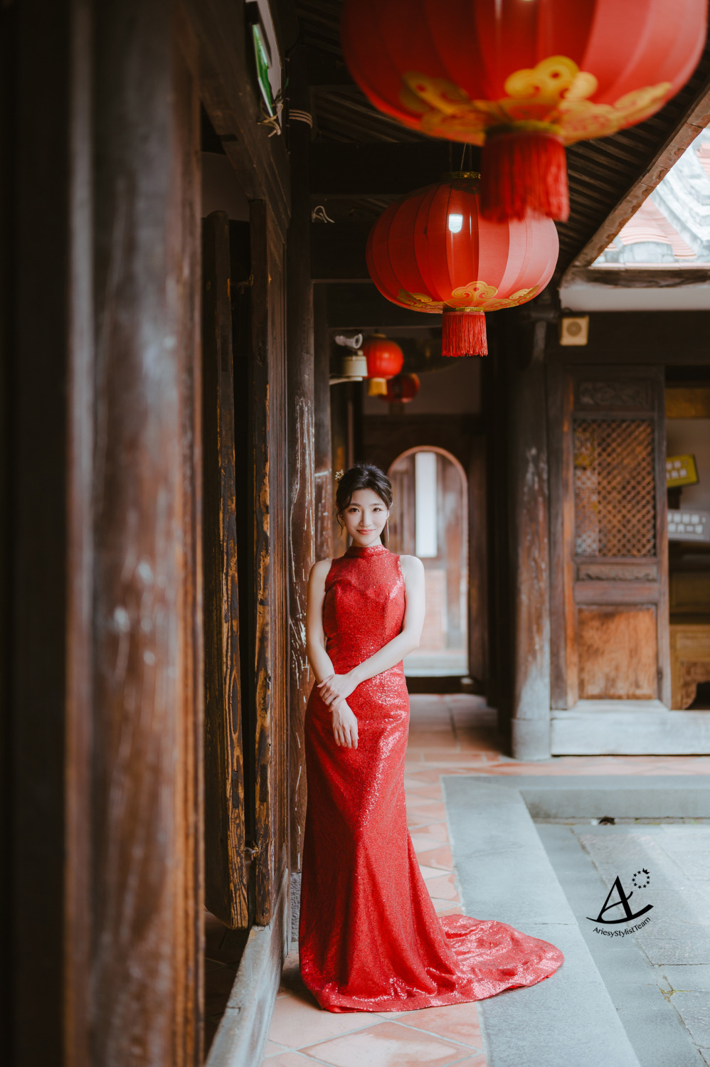 自助婚紗,婚紗造型,中式復古,婚攝大嘴,新祕Hanya,林安泰古厝,黑髮新娘,AriesyWedding