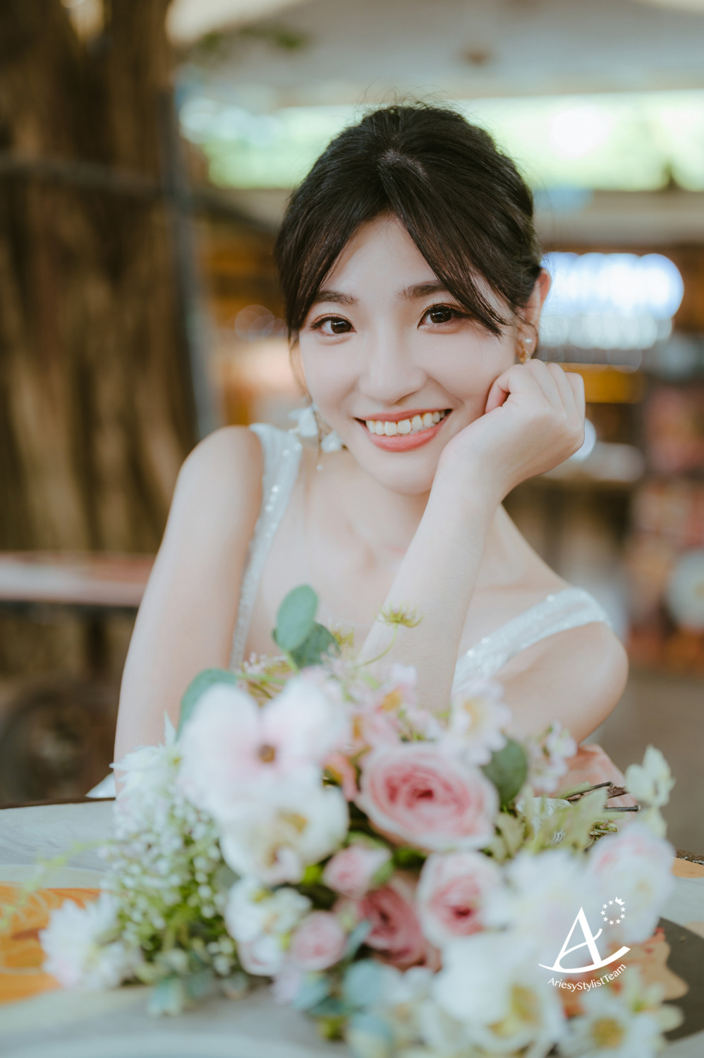 自助婚紗,婚紗造型,白紗造型,婚攝大嘴,新祕Hanya,圓山花博集食行樂,黑髮新娘,AriesyWedding