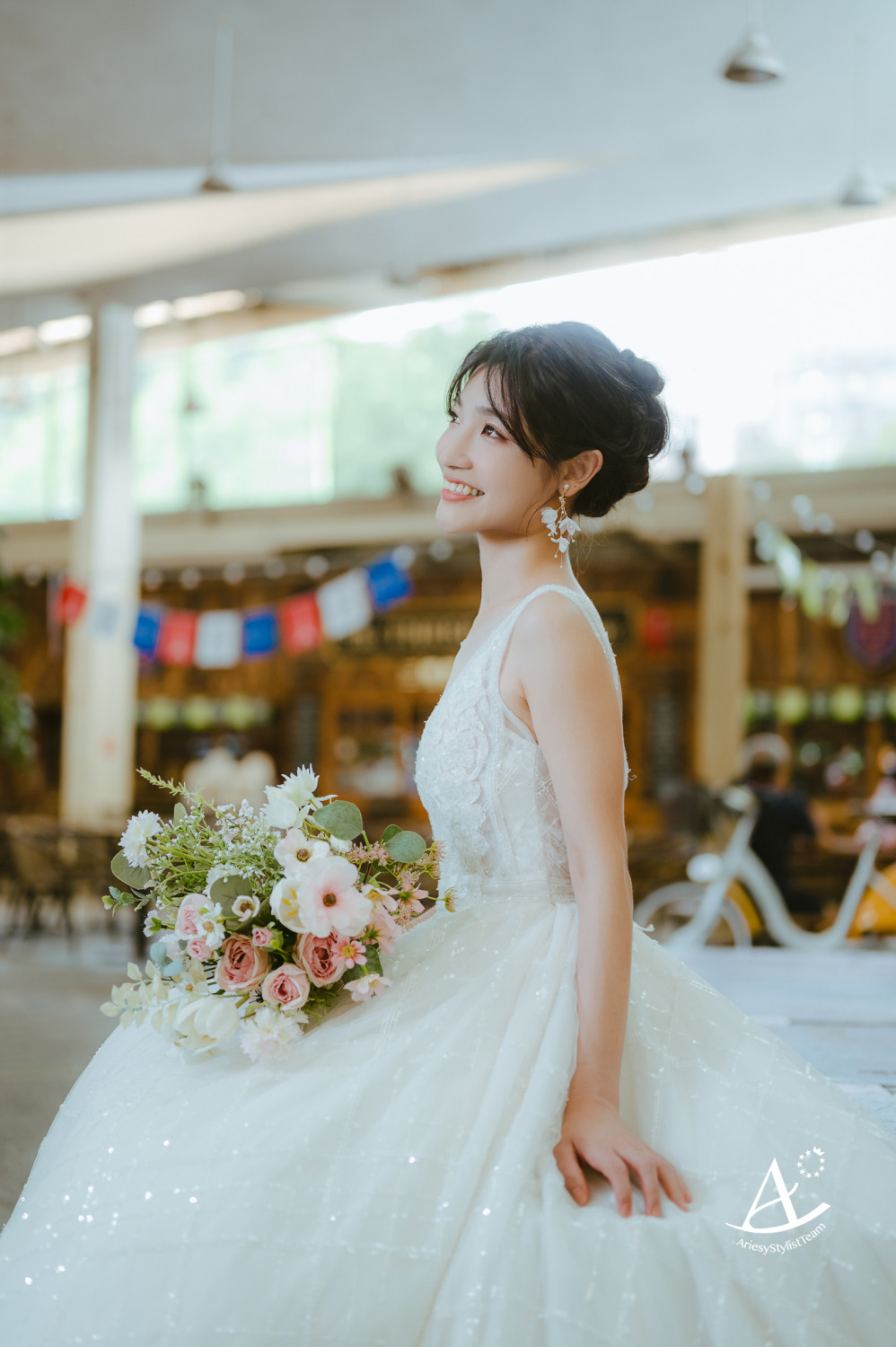 自助婚紗,婚紗造型,白紗造型,婚攝大嘴,新祕Hanya,圓山花博集食行樂,黑髮新娘,AriesyWedding