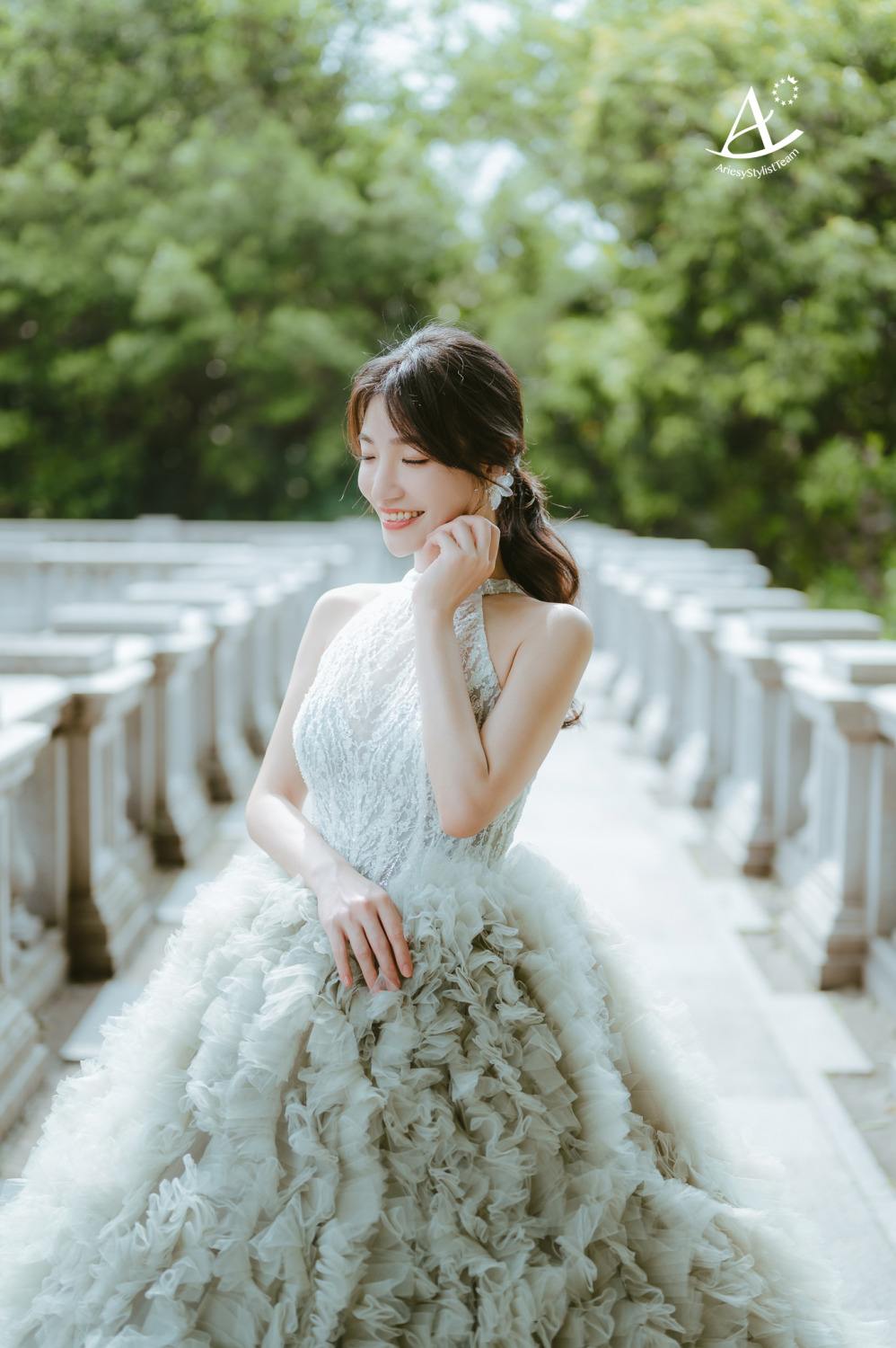 自助婚紗,婚紗造型,馬尾造型,婚攝大嘴,新祕Hanya,大同大學婚紗,黑髮新娘,AriesyWedding