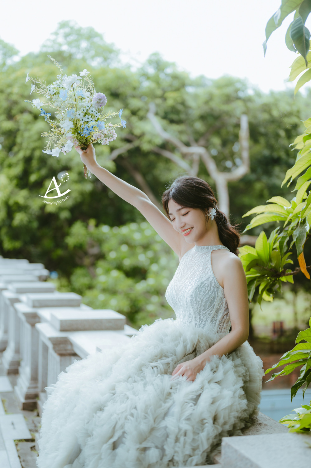 自助婚紗,婚紗造型,馬尾造型,婚攝大嘴,新祕Hanya,大同大學婚紗,黑髮新娘,AriesyWedding