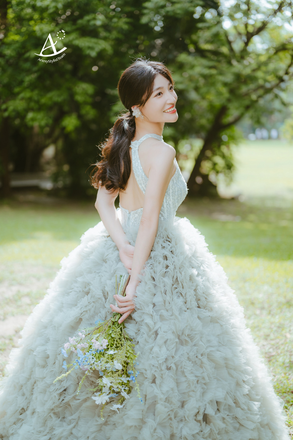 自助婚紗,婚紗造型,馬尾造型,婚攝大嘴,新祕Hanya,大同大學婚紗,黑髮新娘,AriesyWedding