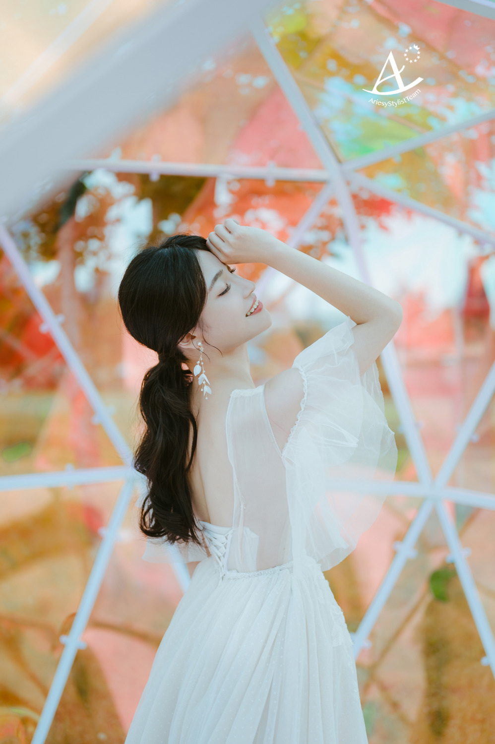 自助婚紗,婚紗造型,類白紗,婚攝大嘴,新祕Hanya,三重大都會公園,黑髮新娘,AriesyWedding