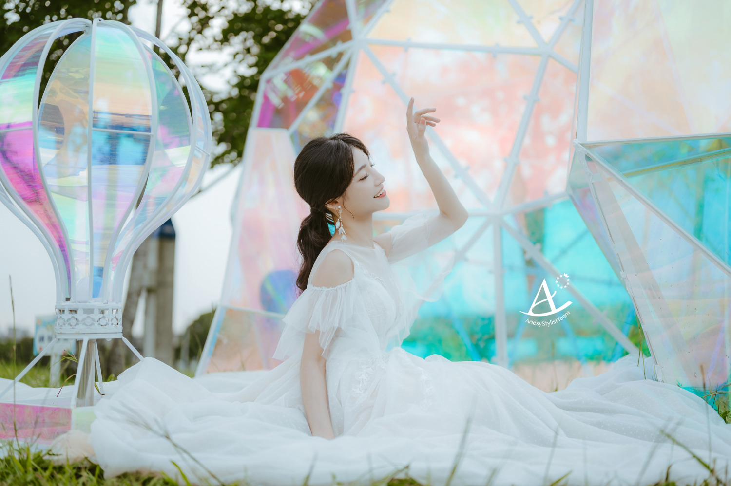 自助婚紗,婚紗造型,類白紗,婚攝大嘴,新祕Hanya,三重大都會公園,黑髮新娘,AriesyWedding
