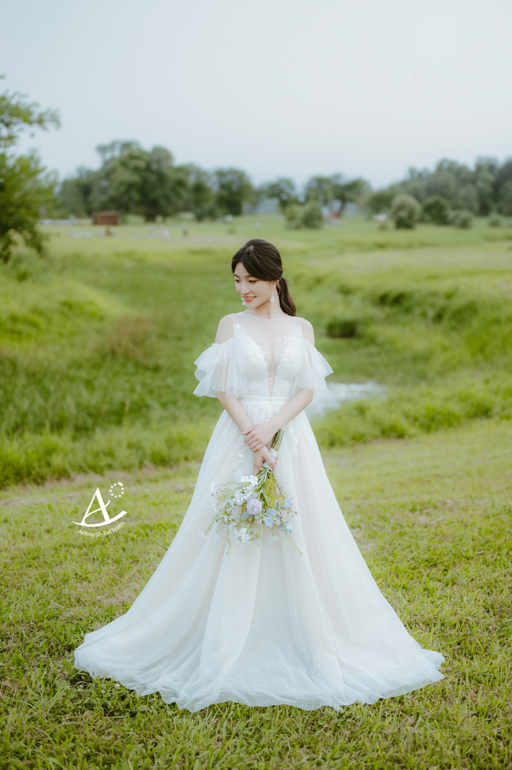 自助婚紗,婚紗造型,類白紗,婚攝大嘴,新祕Hanya,三重大都會公園,黑髮新娘,AriesyWedding