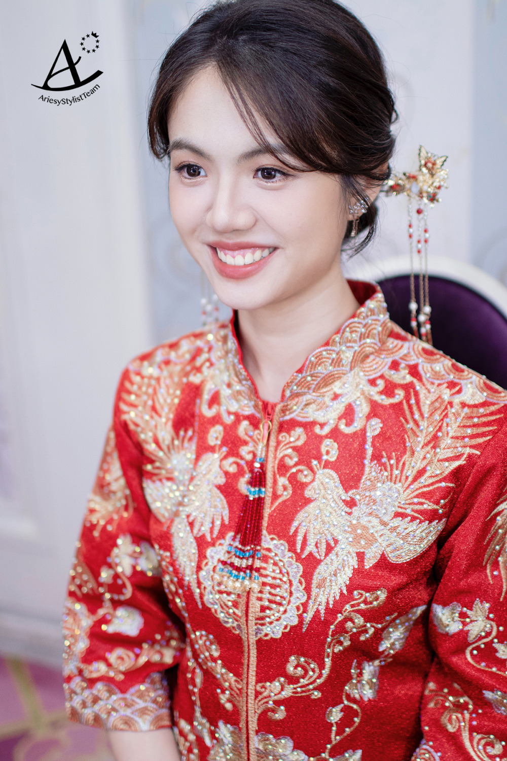 黑髮新娘造型,新秘,新娘秘書,新秘推薦,龍鳳掛文定造型,新娘花藝造型