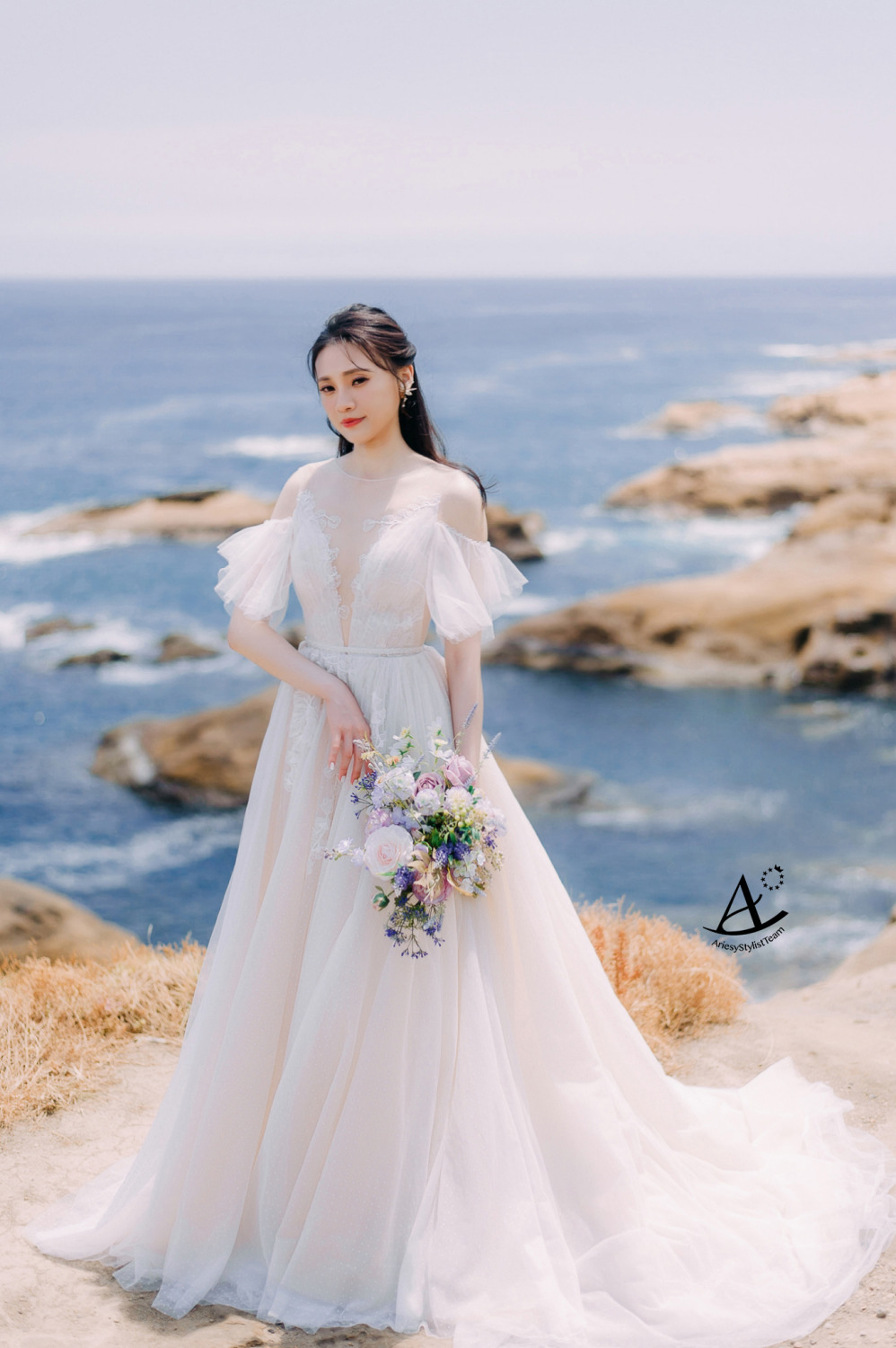 婚紗造型,輕婚紗造型,大嘴工作室,新祕Hanya,南雅奇岩,黑髮新娘,AriesyWedding