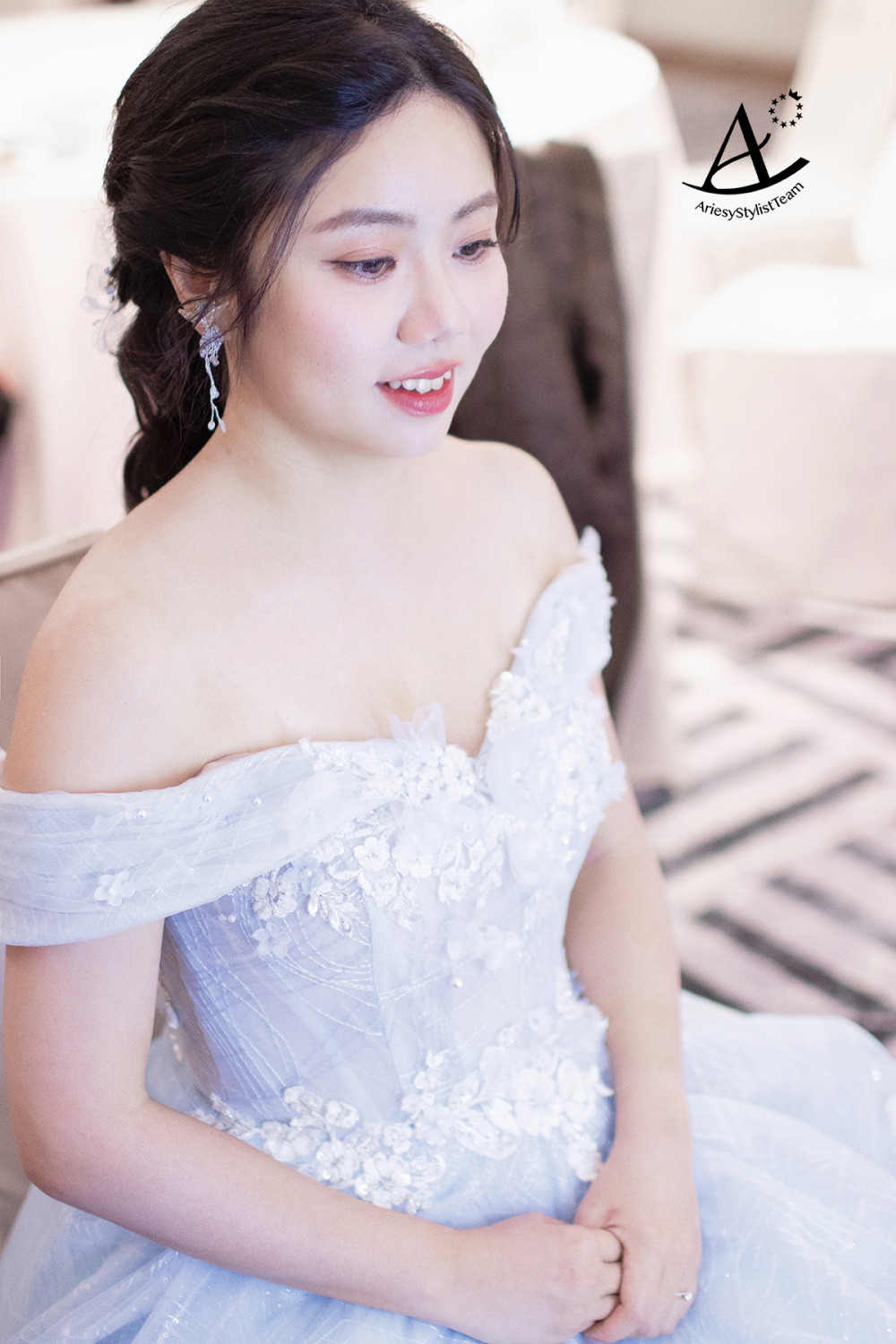 君悅酒店新娘造型,台北新秘,黑髮新娘造型,新秘推薦,新娘白紗造型,新娘花藝造型