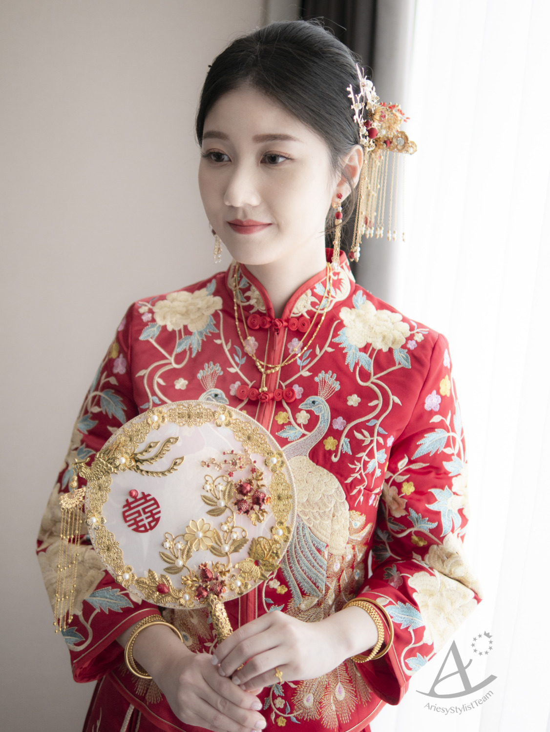 台北新秘,文定造型,龍鳳掛造型,清透自然妝感,國泰萬怡婚宴,新娘秘書