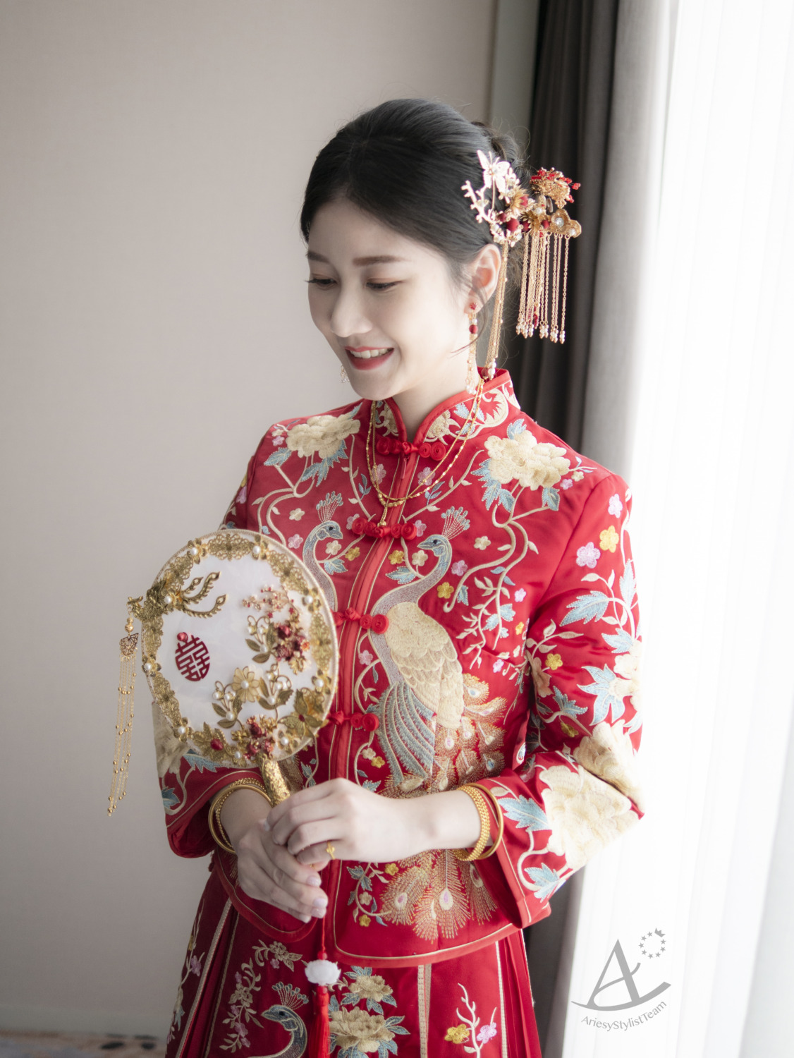 台北新秘,文定造型,龍鳳掛造型,清透自然妝感,國泰萬怡婚宴,新娘秘書