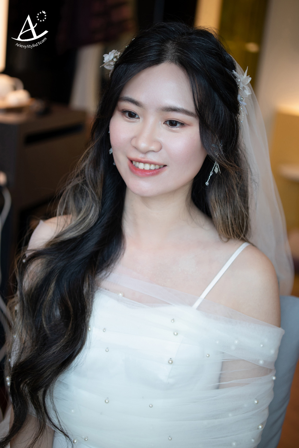 新娘秘書,新娘造型,黑髮新娘,捧花,編髮